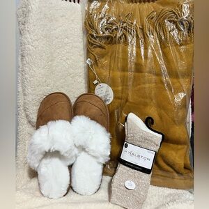 Slipper, Shall Scarf, Sock Bundle New